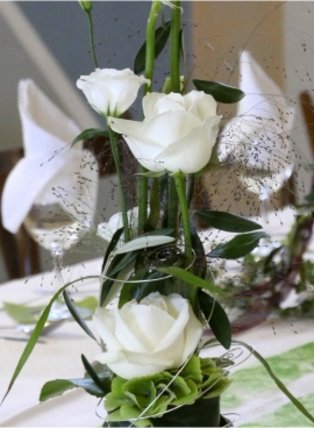 Hochzeitsfloristik vom Blumen Plank - Tischdekoration